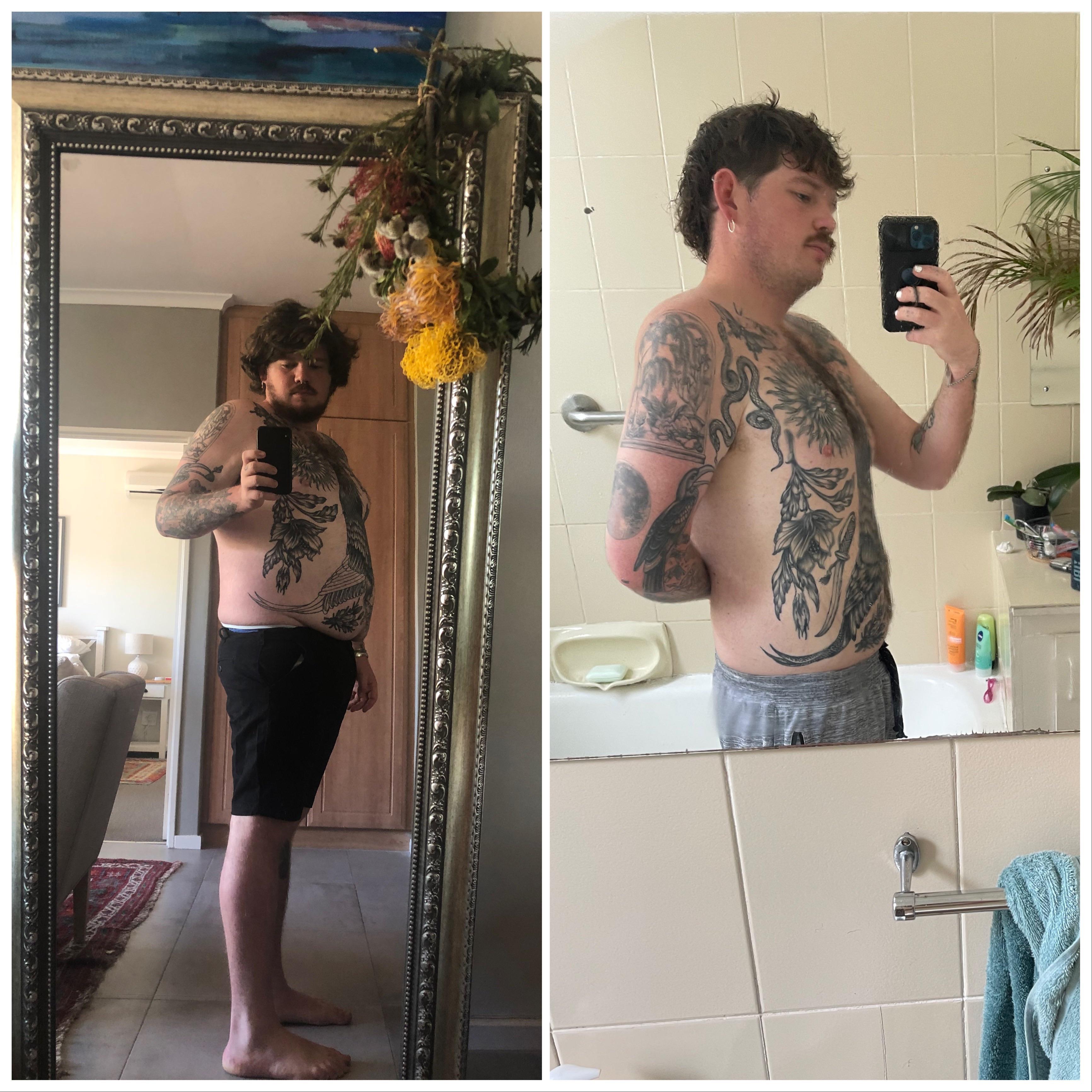 6 foot Male 89 lbs Fat Loss Before and After 305 lbs to 216 lbs