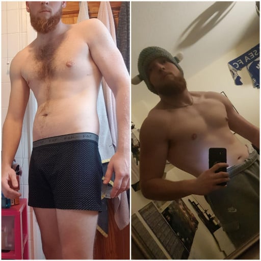6'2 Male 8 lbs Muscle Gain Before and After 190 lbs to 198 lbs