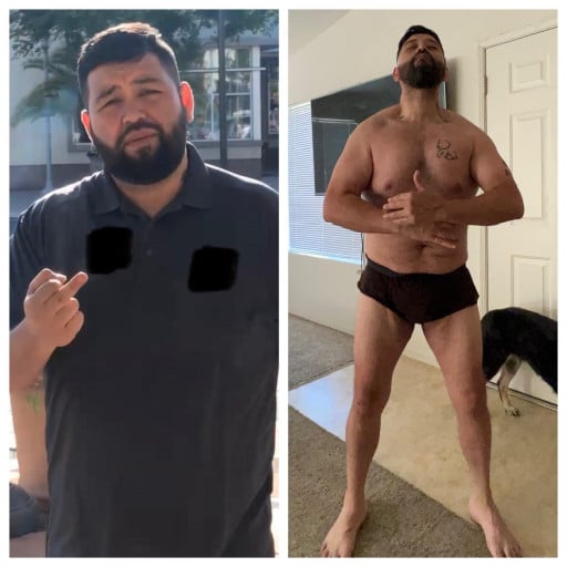 41 lbs Weight Loss Before and After 5'9 Male 242 lbs to 201 lbs
