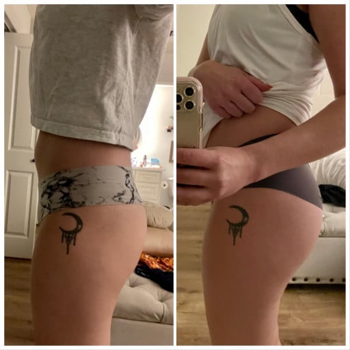 4 lbs Weight Gain Before and After 5'3 Female 114 lbs to 118 lbs