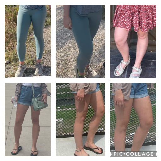 Before and After 27 lbs Weight Loss 5'7 Female 200 lbs to 173 lbs
