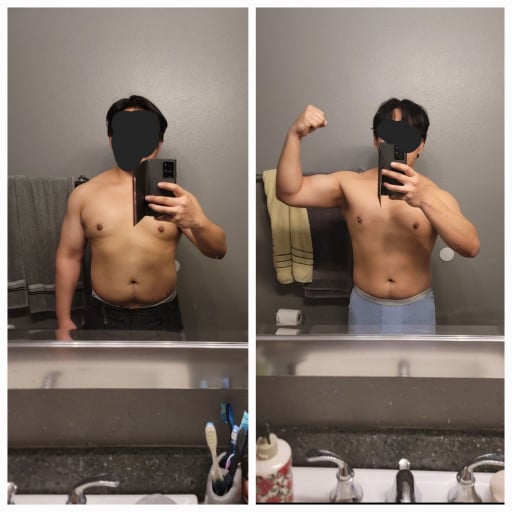 5 foot 7 Male Progress Pics of 39 lbs Fat Loss 235 lbs to 196 lbs