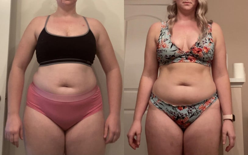 5 foot 7 Female 20 lbs Weight Loss 215 lbs to 195 lbs