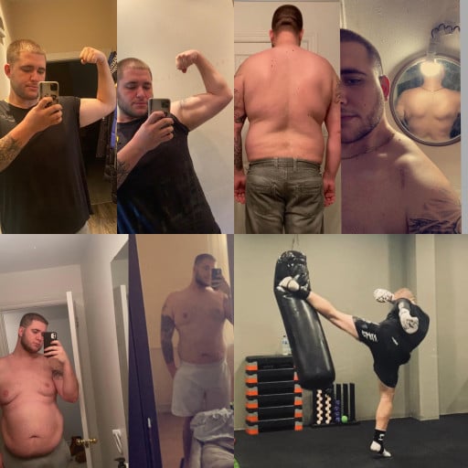 50 lbs Fat Loss Before and After 6 foot 5 Male 310 lbs to 260 lbs