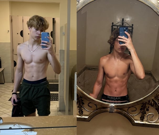 5'10 Male Before and After 15 lbs Weight Loss 145 lbs to 130 lbs