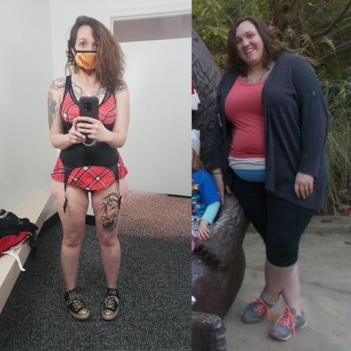 5'7 Female 154 lbs Fat Loss 319 lbs to 165 lbs