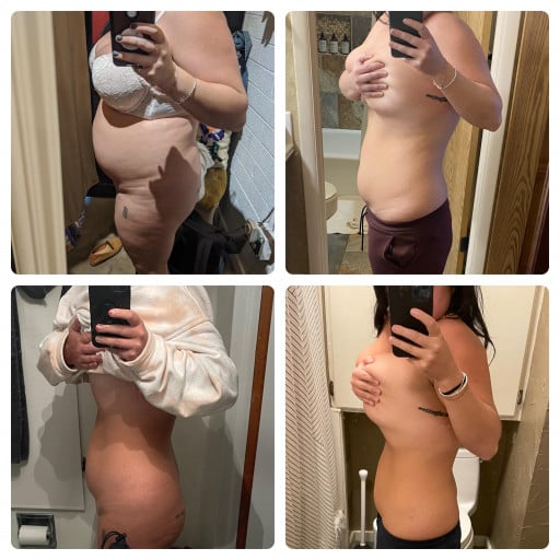 4 foot 11 Female 38 lbs Weight Loss Before and After 181 lbs to 143 lbs