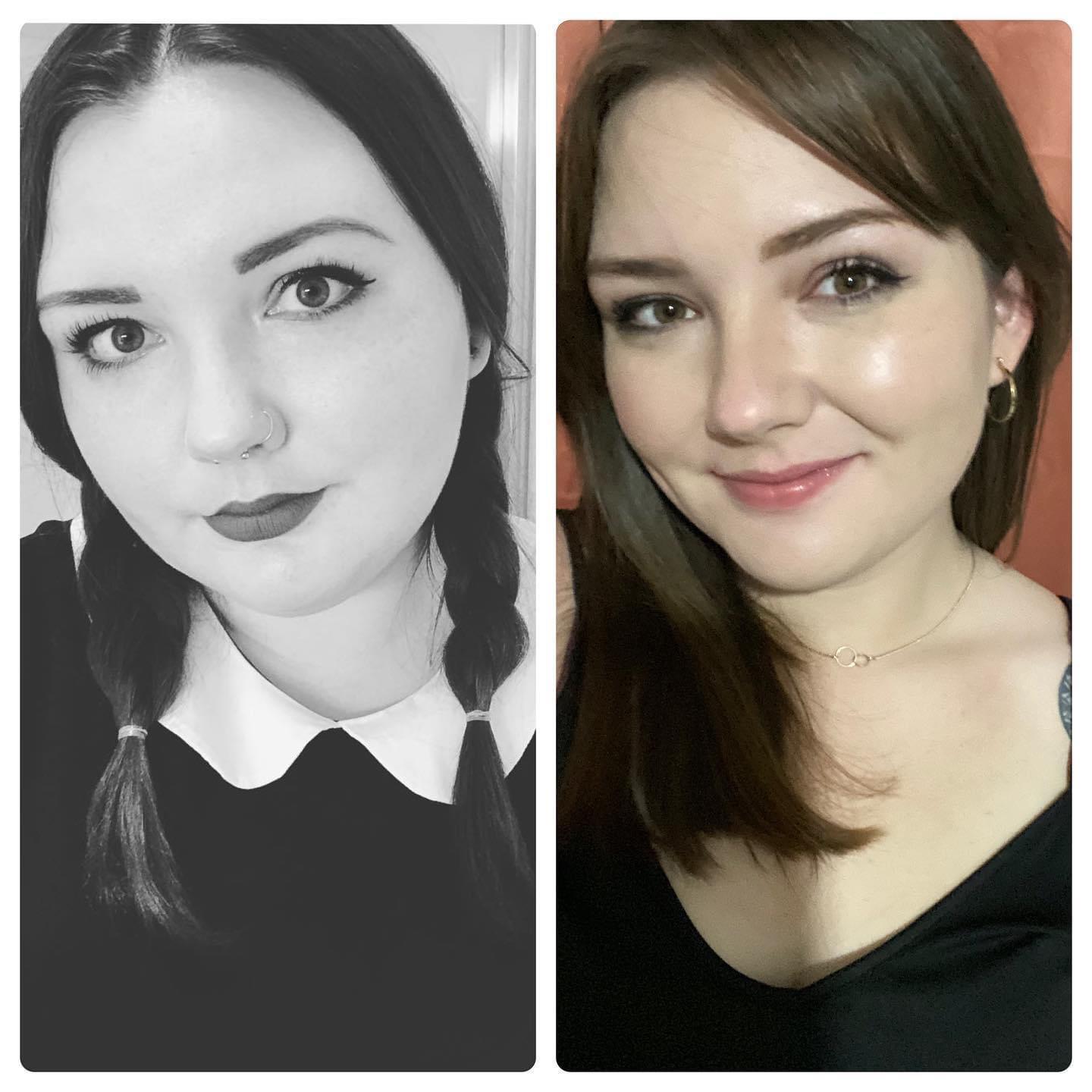 5'8 Female Before and After 80 lbs Fat Loss 295 lbs to 215 lbs