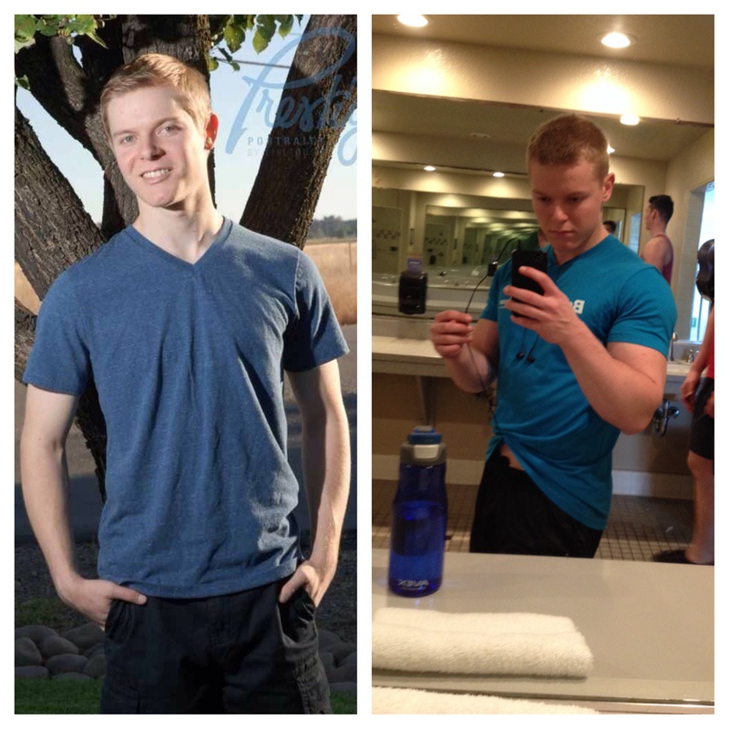 45 lbs Weight Gain Before and After 5 foot 8 Male 130 lbs to 175 lbs