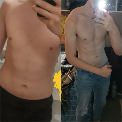 18 lbs Weight Loss Before and After 6 feet 2 Male 185 lbs to 167 lbs