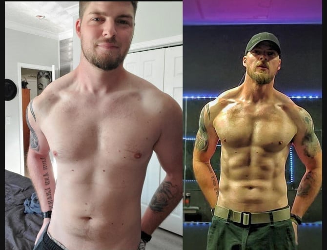 6'2 Male Progress Pics of 25 lbs Weight Loss 205 lbs to 180 lbs