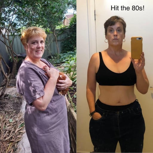 5 feet 6 Female Progress Pics of 53 lbs Fat Loss 249 lbs to 196 lbs