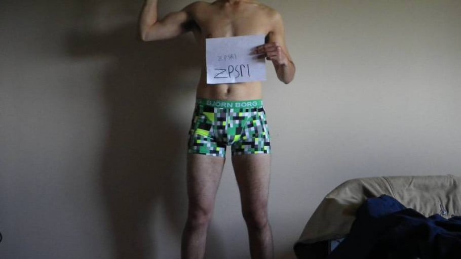 A progress pic of a 6'3" man showing a snapshot of 173 pounds at a height of 6'3