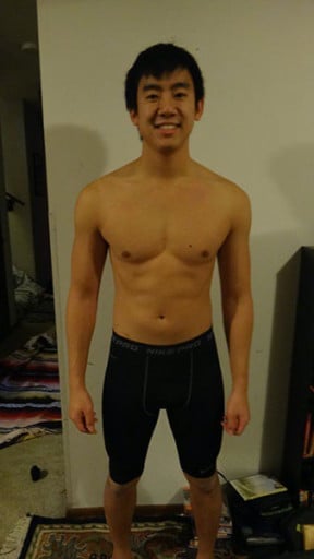 A picture of a 5'7" male showing a snapshot of 144 pounds at a height of 5'7