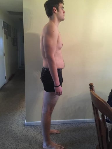 A picture of a 6'5" male showing a snapshot of 227 pounds at a height of 6'5