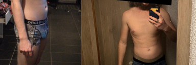 6 feet 4 Male Before and After 30 lbs Weight Gain 160 lbs to 190 lbs