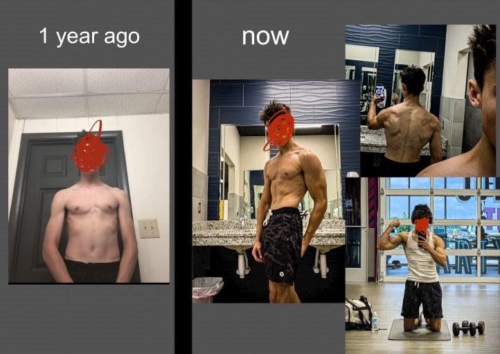 5'9 Male Before and After 12 lbs Muscle Gain 125 lbs to 137 lbs