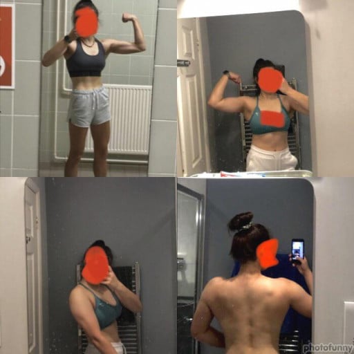 5 feet 5 Female Before and After 26 lbs Weight Gain 120 lbs to 146 lbs