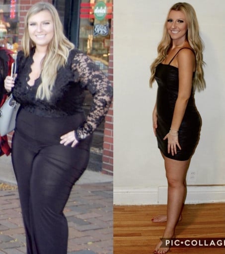 Progress Pics of 105 lbs Weight Loss 5 foot 5 Female 250 lbs to 145 lbs