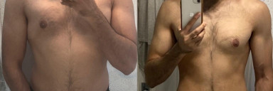 28 lbs Fat Loss Before and After 5'10 Male 175 lbs to 147 lbs