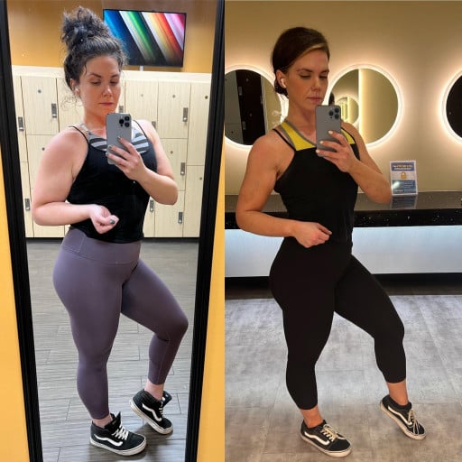 5 foot 9 Female Progress Pics of 38 lbs Fat Loss 217 lbs to 179 lbs
