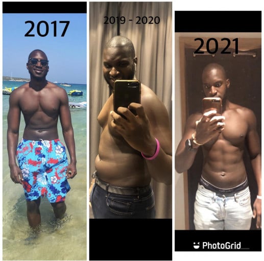 40 lbs Muscle Gain Before and After 6 foot 3 Male 195 lbs to 235 lbs