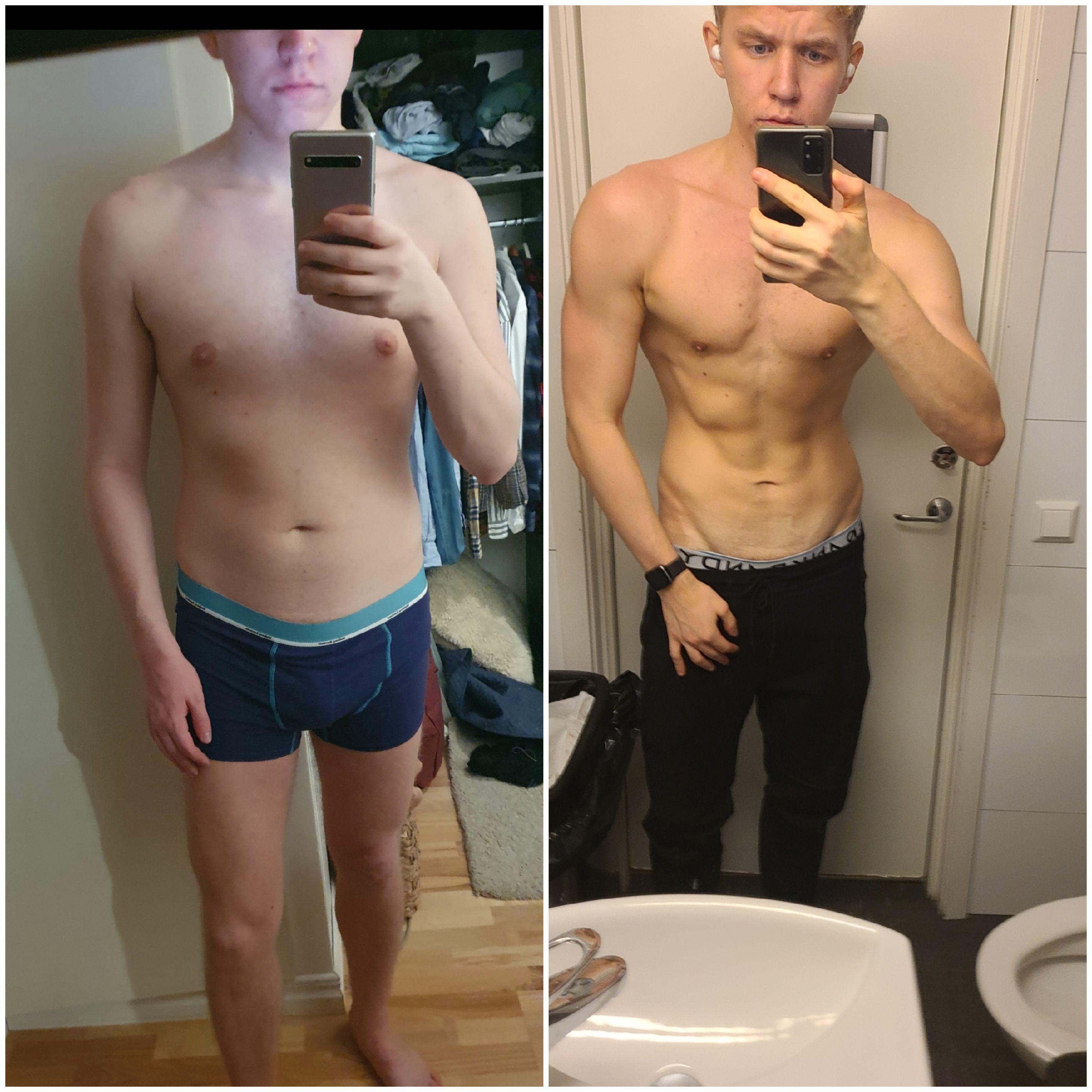 24 lbs Fat Loss Before and After 6'3 Male 198 lbs to 174 lbs