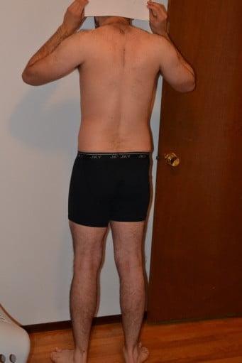 A progress pic of a 6'0" man showing a snapshot of 169 pounds at a height of 6'0