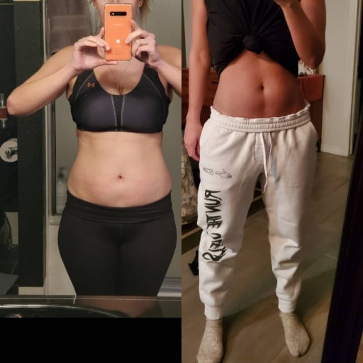 5 foot 8 Female Progress Pics of 17 lbs Weight Loss 155 lbs to 138 lbs