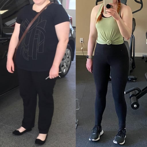 Progress Pics of 86 lbs Fat Loss 5 feet 4 Female 224 lbs to 138 lbs