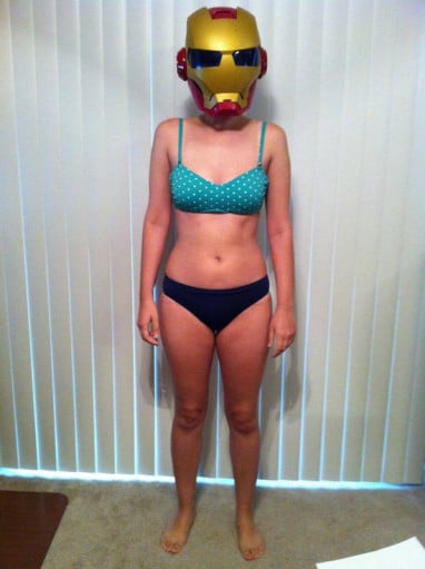A picture of a 5'4" female showing a snapshot of 111 pounds at a height of 5'4