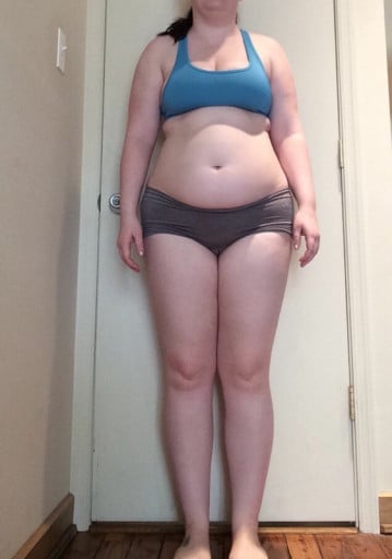 A picture of a 5'6" female showing a snapshot of 202 pounds at a height of 5'6