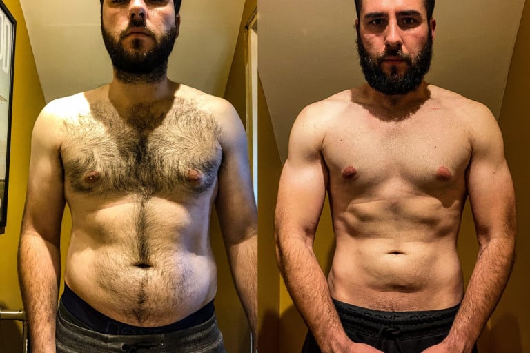 35 lbs Weight Loss Before and After 6'3 Male 242 lbs to 207 lbs