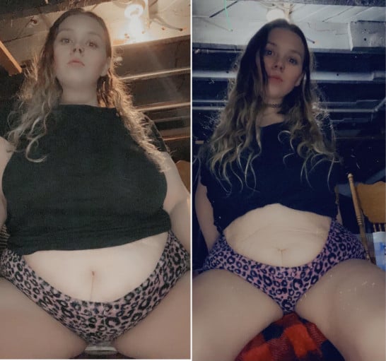 5 foot 6 Female 175 lbs Fat Loss Before and After 300 lbs to 125 lbs