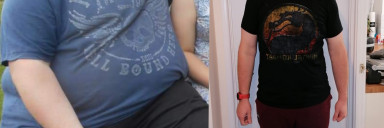 6 feet 2 Male Before and After 216 lbs Fat Loss 444 lbs to 228 lbs