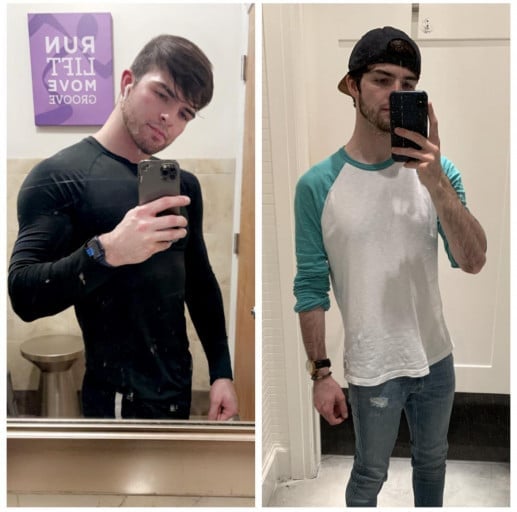 5 feet 8 Male Before and After 20 lbs Muscle Gain 140 lbs to 160 lbs