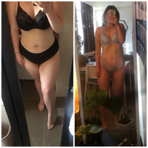 5'7 Female 90 lbs Weight Loss Before and After 245 lbs to 155 lbs