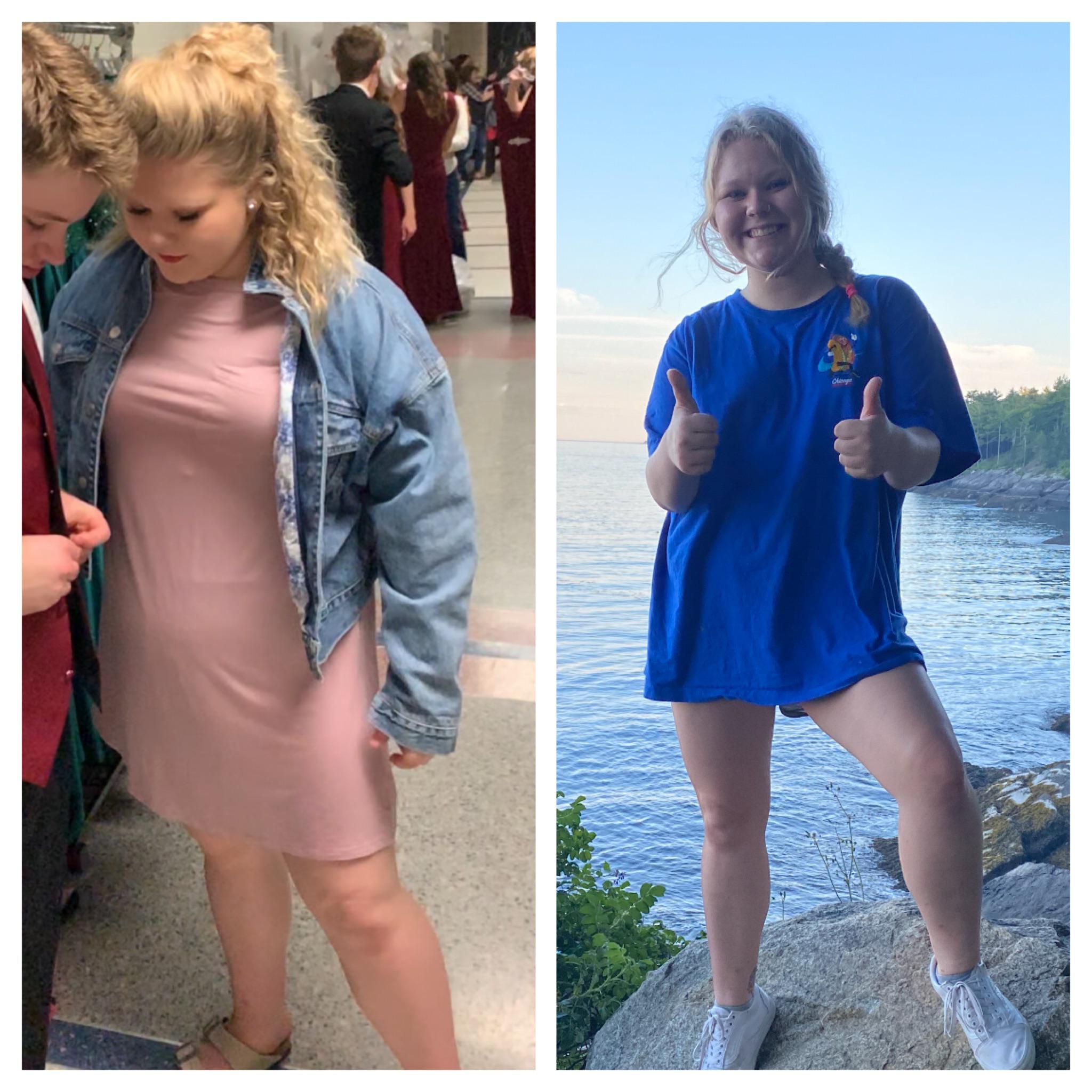 5'3 Female Before and After 58 lbs Fat Loss 225 lbs to 167 lbs