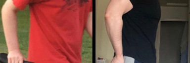 Before and After 57 lbs Weight Gain 6'3 Male 163 lbs to 220 lbs
