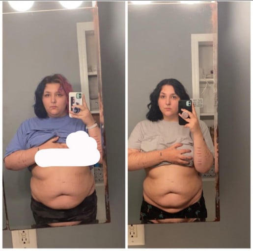 5 foot 8 Female 50 lbs Weight Loss Before and After 277 lbs to 227 lbs