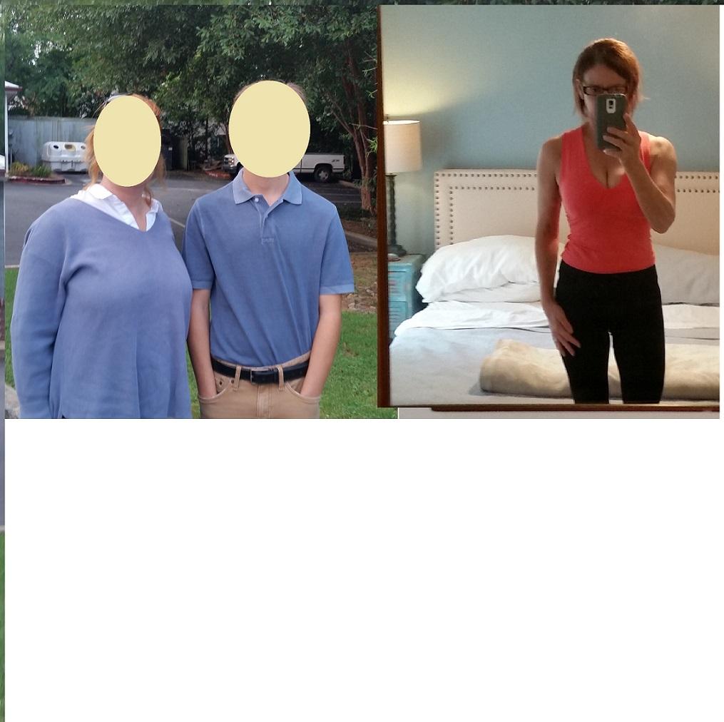 Before and After 50 lbs Weight Loss 5'5 Female 177 lbs to 127 lbs