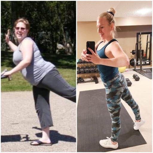 Progress Pics of 90 lbs Weight Loss 5 feet 3 Female 210 lbs to 120 lbs