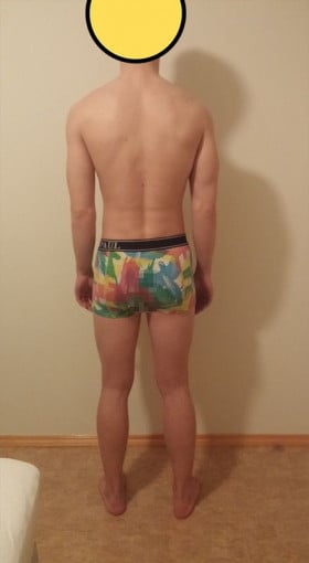 A before and after photo of a 6'0" male showing a snapshot of 162 pounds at a height of 6'0