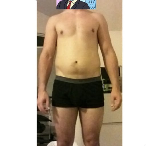 A photo of a 5'9" man showing a snapshot of 176 pounds at a height of 5'9