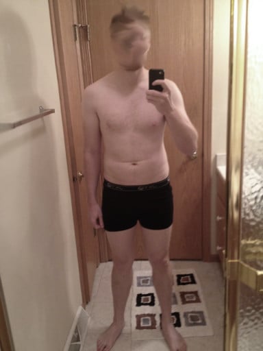 A before and after photo of a 6'2" male showing a snapshot of 190 pounds at a height of 6'2