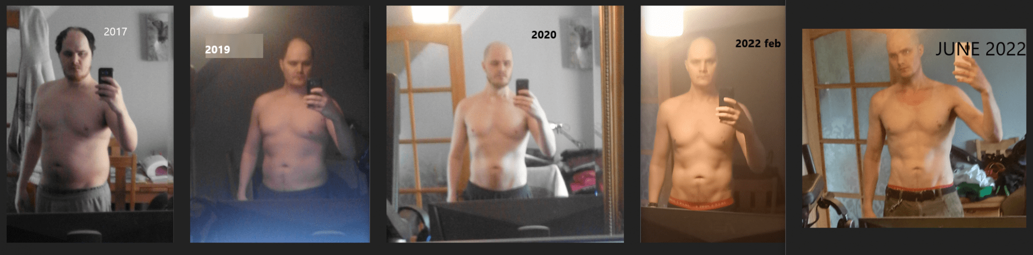A photo of a 6'1" man showing a weight cut from 273 pounds to 166 pounds. A net loss of 107 pounds.