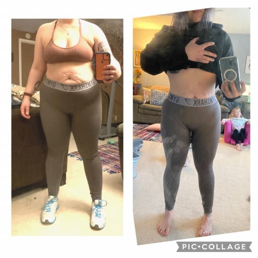 26 lbs Fat Loss Before and After 5 foot 4 Female 200 lbs to 174 lbs