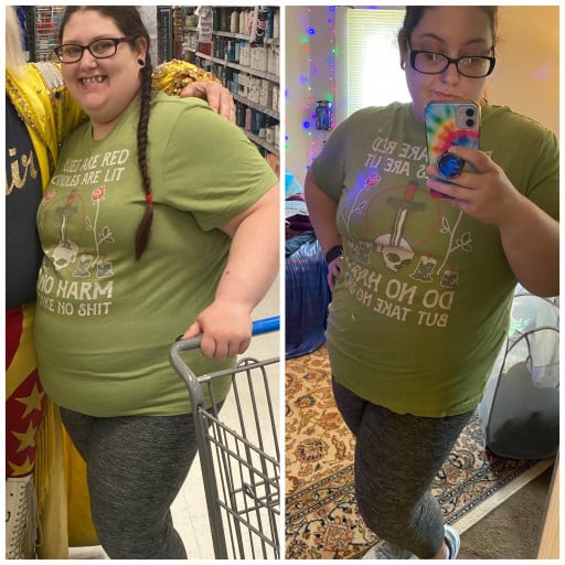 5 feet 5 Female Before and After 32 lbs Fat Loss 294 lbs to 262 lbs
