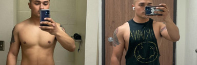 5 foot 4 Male 6 lbs Muscle Gain Before and After 150 lbs to 156 lbs