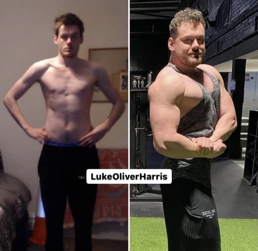 6'3 Male Progress Pics of 131 lbs Weight Gain 121 lbs to 252 lbs